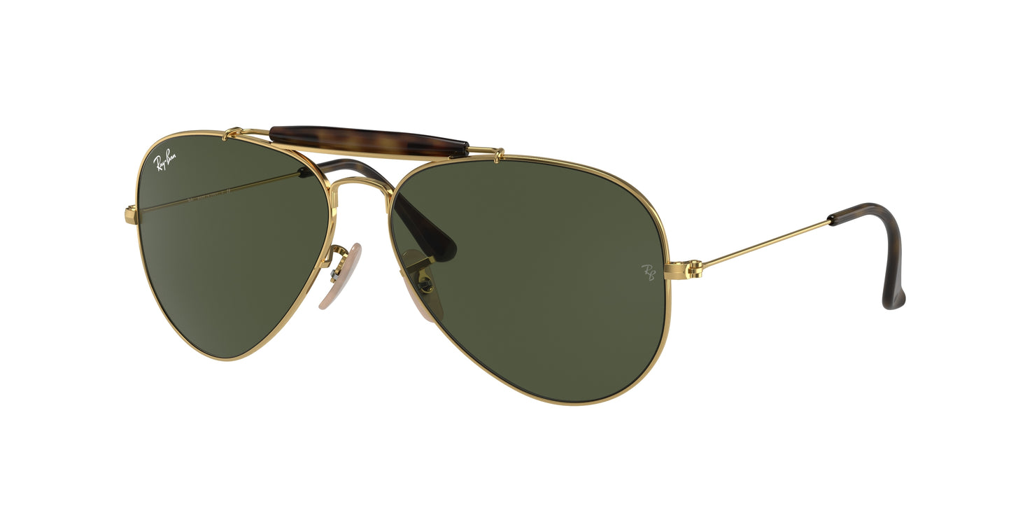 Ray-Ban OUTDOORSMAN II RB3029 Pilot Sunglasses 181-Arista Gold 62-140-14 - Color Map Gold