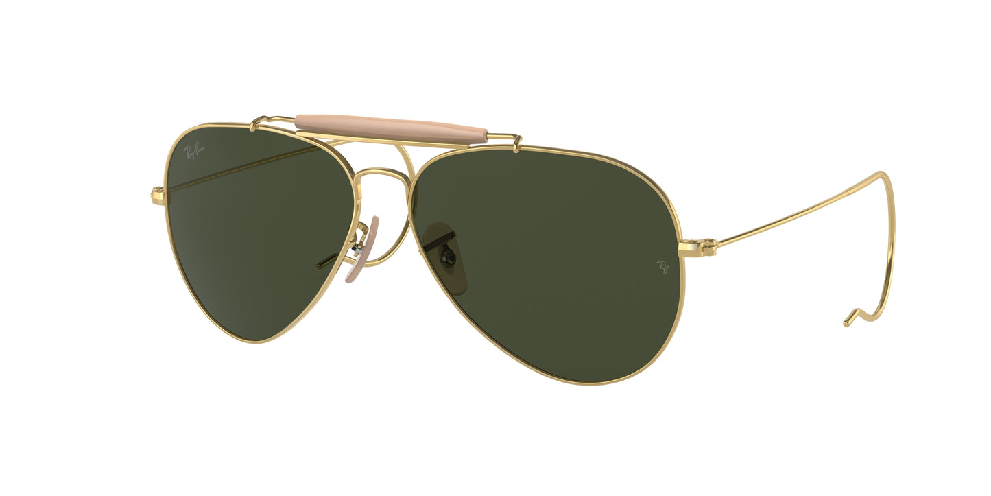 Ray-Ban OUTDOORSMAN I RB3030 Pilot Sunglasses W3402-Arista Gold 58-160-14 - Color Map Gold