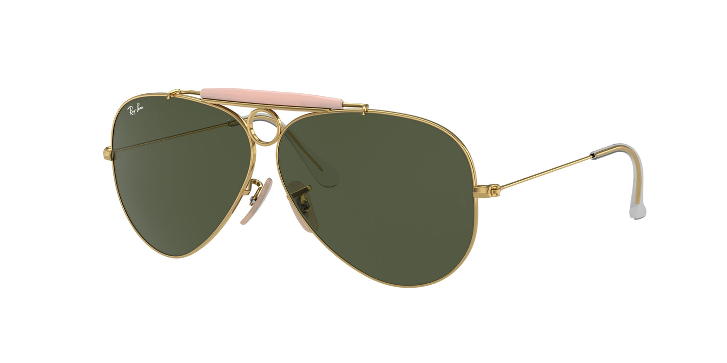 Ray-Ban SHOOTER RB3138 Pilot Sunglasses 001-Gold 62-140-9 - Color Map Gold