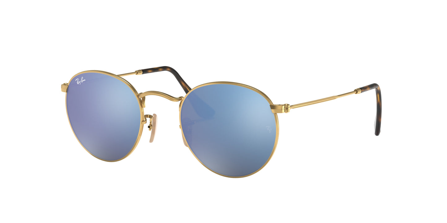 Ray-Ban ROUND METAL RB3447N Round Sunglasses 001/9O-Gold 50-145-21 - Color Map Gold