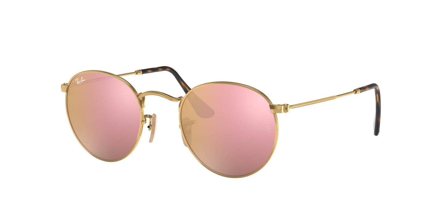 Ray-Ban ROUND METAL RB3447N Round Sunglasses 001/Z2-Gold 50-145-21 - Color Map Gold