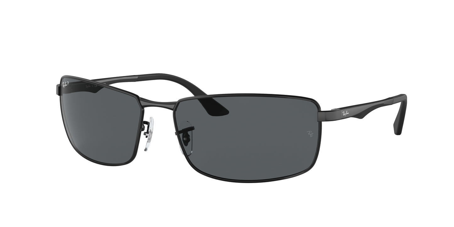Ray-Ban RB3498 Rectangle Sunglasses 006/81-Black 64-135-17 - Color Map Black