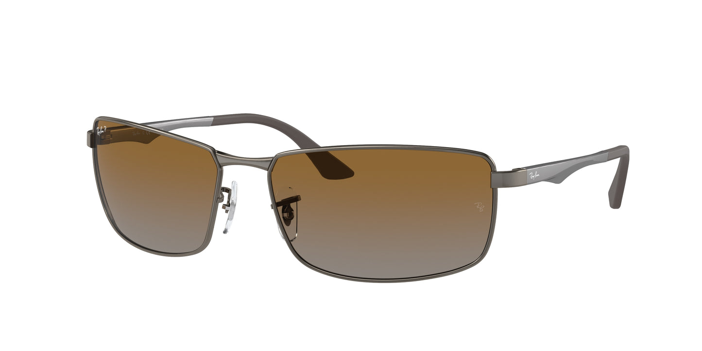 Ray-Ban RB3498 Rectangle Sunglasses 029/T5-Gunmetal 61-135-17 - Color Map Grey