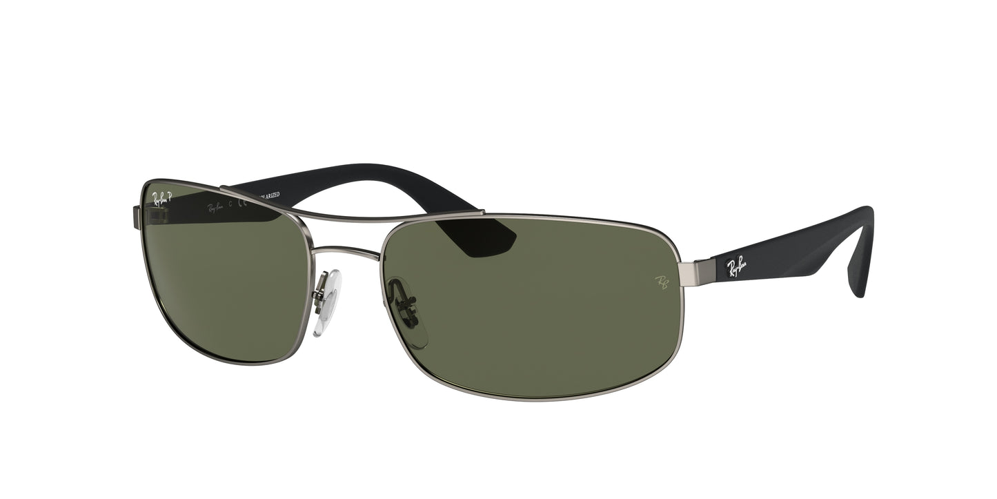 Ray-Ban RB3527 Rectangle Sunglasses 029/9A-Gunmetal 61-135-17 - Color Map Grey