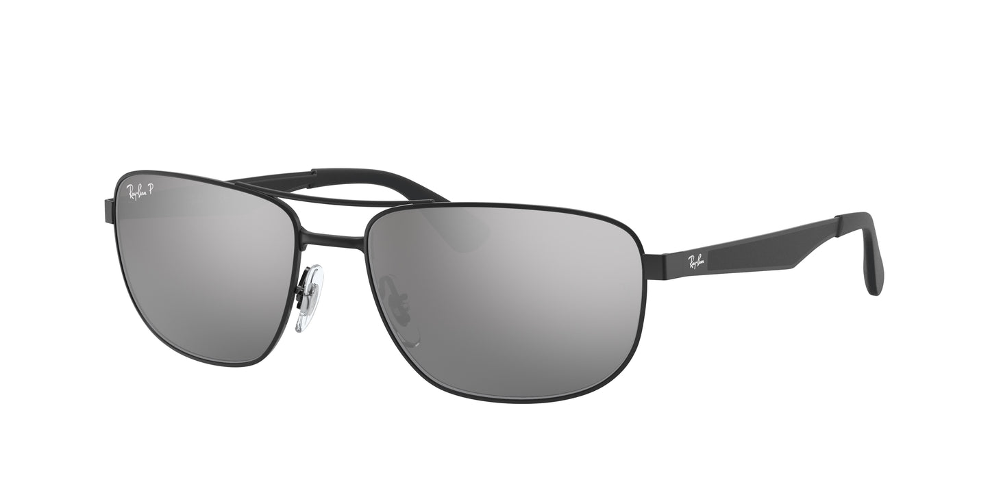 Ray-Ban RB3528 Square Sunglasses 006/82-Black 61-145-17 - Color Map Black