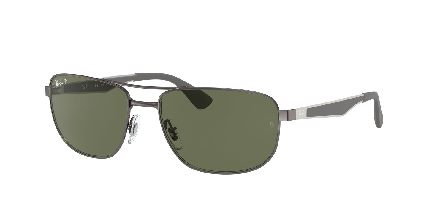 Ray-Ban RB3528 Square Sunglasses 029/9A-Gunmetal 61-145-17 - Color Map Grey