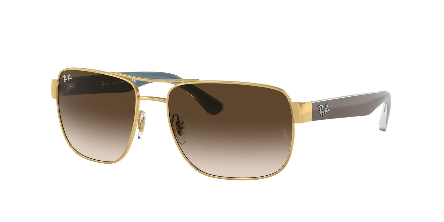 Ray-Ban RB3530 Square Sunglasses 001/13-Gold 58-140-17 - Color Map Gold