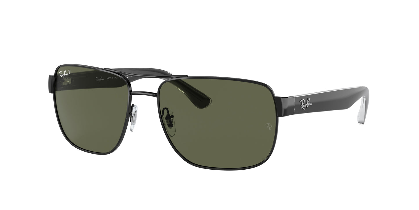Ray-Ban RB3530 Square Sunglasses 002/9A-Black 58-140-17 - Color Map Black