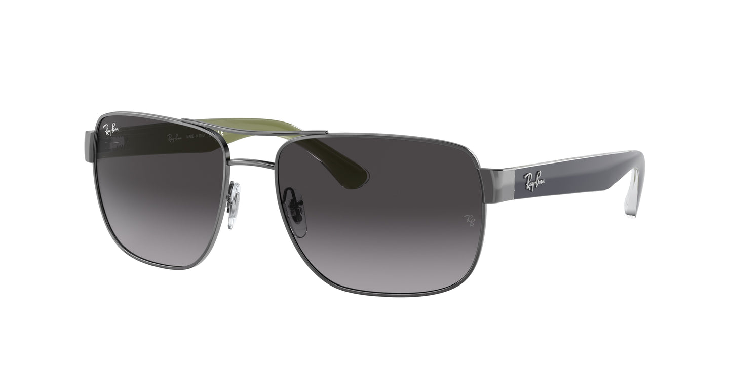 Ray-Ban RB3530 Square Sunglasses 004/8G-Gunmetal 58-140-17 - Color Map Grey