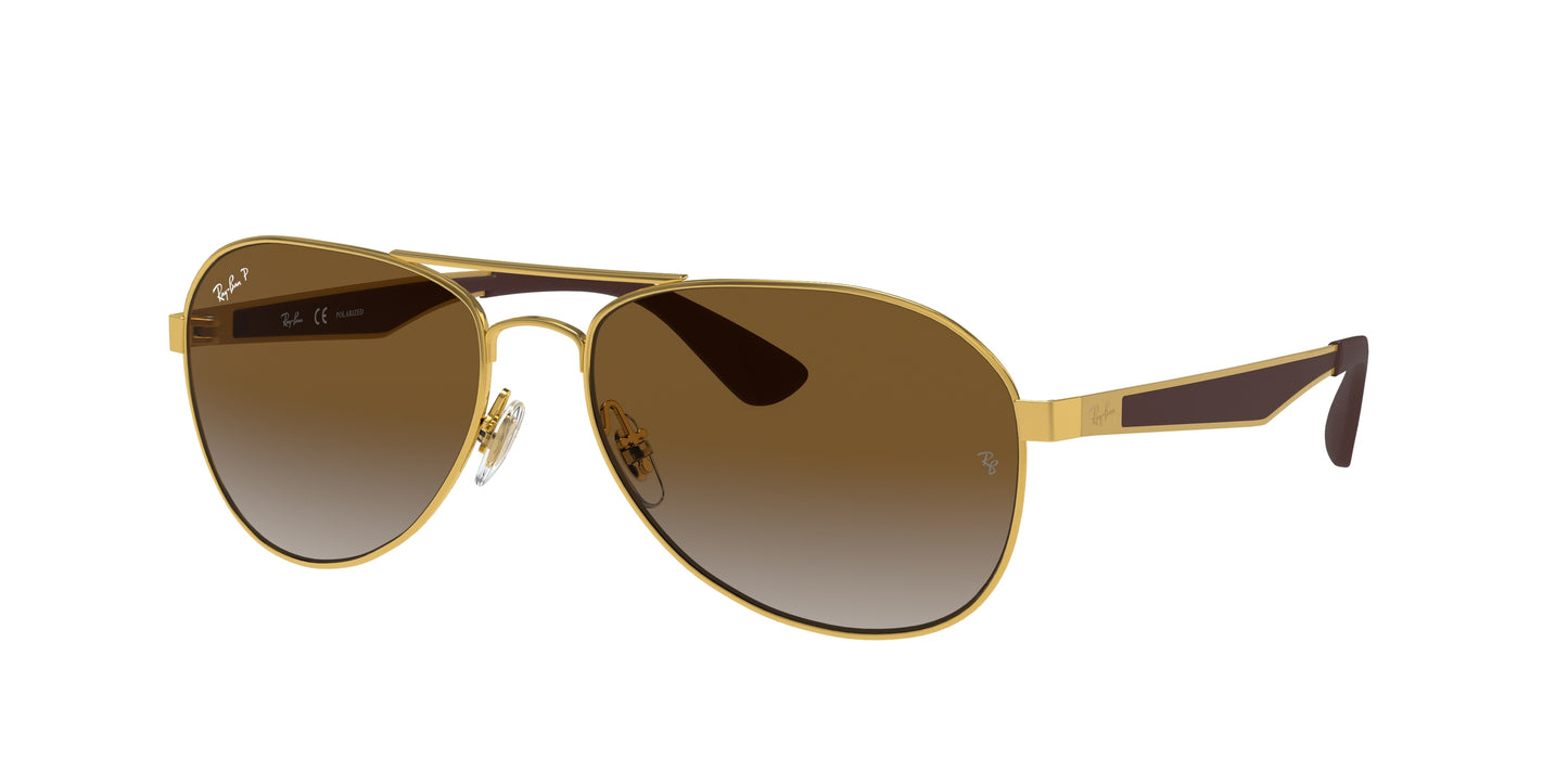 Ray-Ban RB3549 Pilot Sunglasses 001/T5-Gold 61-145-16 - Color Map Gold