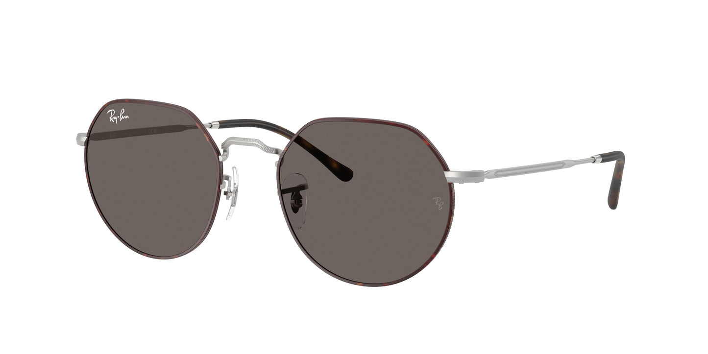 Ray-Ban JACK RB3565 Irregular Sunglasses 9277B1-Matte Havana On Matte Silver 55-145-20 - Color Map Havana