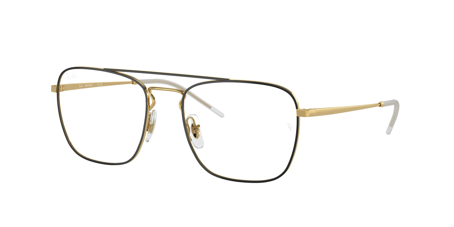 Ray-Ban RB3588 Square Sunglasses 9054MF-Black On Gold 55-140-19 - Color Map Black
