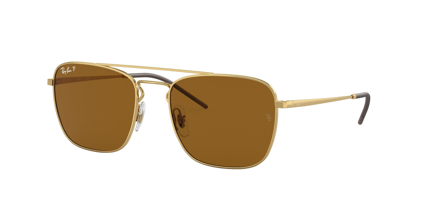 Ray-Ban RB3588 Square Sunglasses 925083-Gold 55-140-19 - Color Map Gold