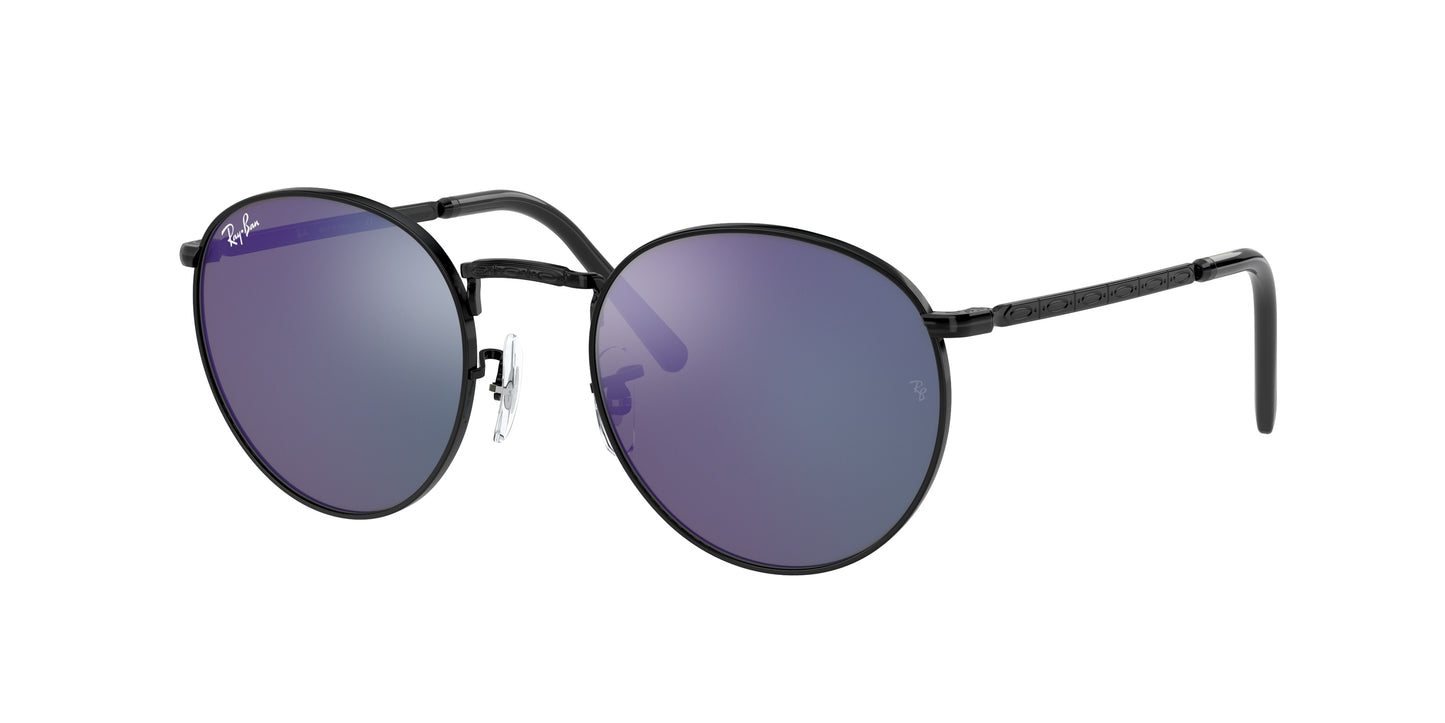 Ray-Ban NEW ROUND RB3637 Phantos Sunglasses 002/G1-Black 53-140-21 - Color Map Black
