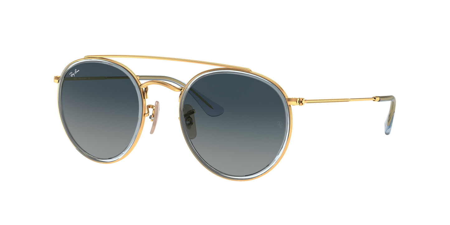 Ray-Ban RB3647N Round Sunglasses 91233M-Gold 51-145-22 - Color Map Gold