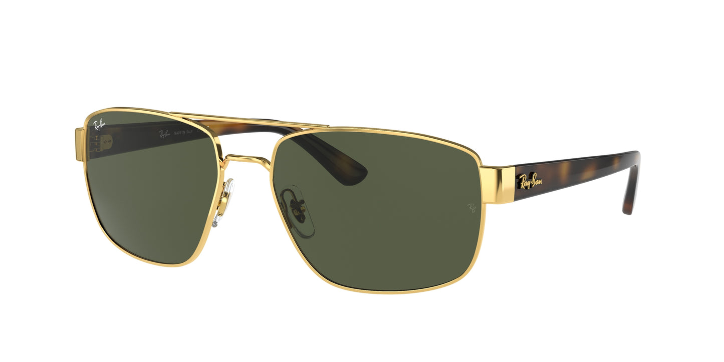 Ray-Ban RB3663 Irregular Sunglasses 001/31-Gold 60-140-17 - Color Map Gold