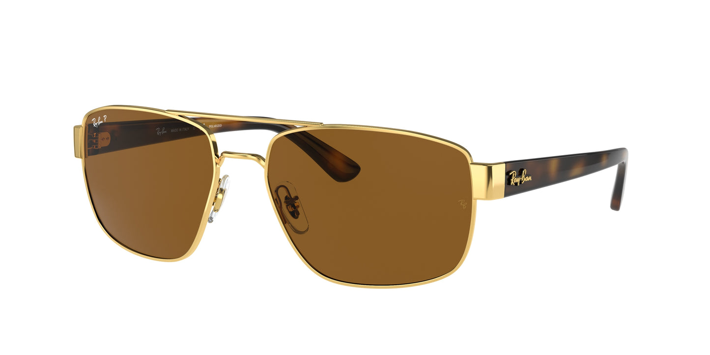 Ray-Ban RB3663 Irregular Sunglasses 001/57-Gold 60-140-17 - Color Map Gold