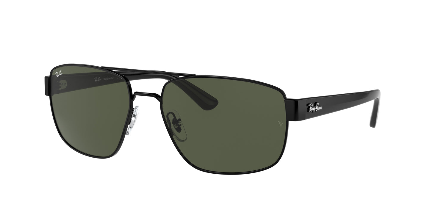 Ray-Ban RB3663 Irregular Sunglasses 002/31-Black 60-140-17 - Color Map Black