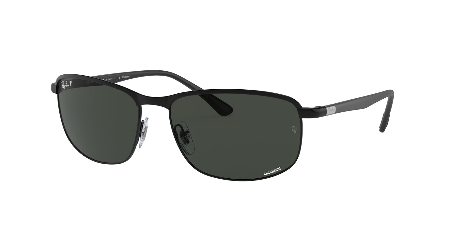 Ray-Ban CHROMANCE RB3671CH Pillow Sunglasses 186/K8-Black 60-140-16 - Color Map Black