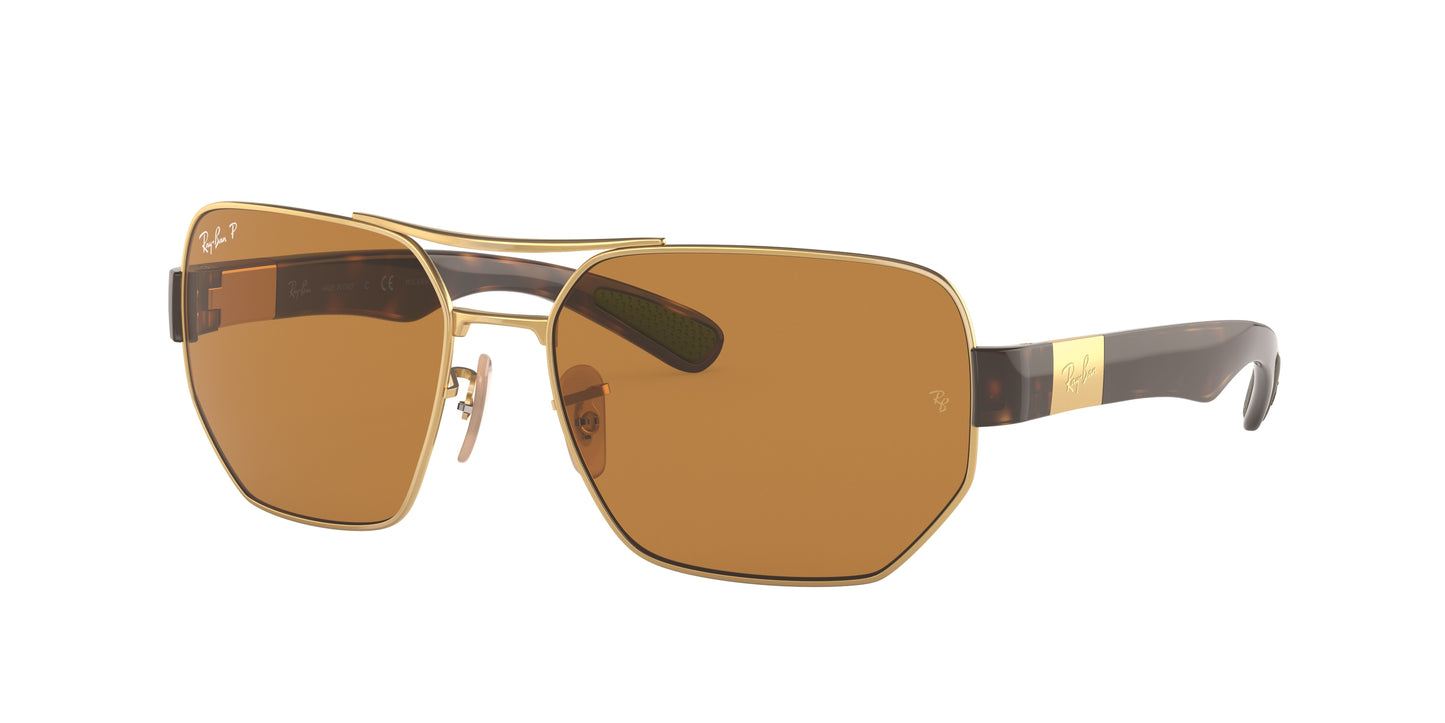 Ray-Ban RB3672 Irregular Sunglasses 001/83-Gold 60-135-17 - Color Map Gold