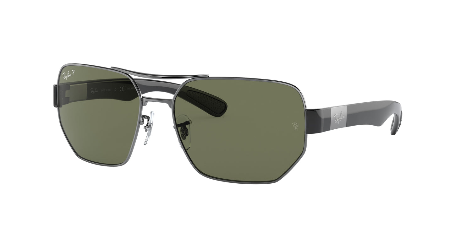 Ray-Ban RB3672 Irregular Sunglasses 004/9A-Gunmetal 60-135-17 - Color Map Grey