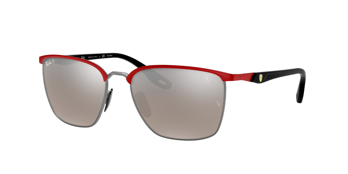 Ray-Ban SCUDERIA FERRARI COLLECTION RB3673M Square Sunglasses F0455J-Red 56-140-17 - Color Map Red