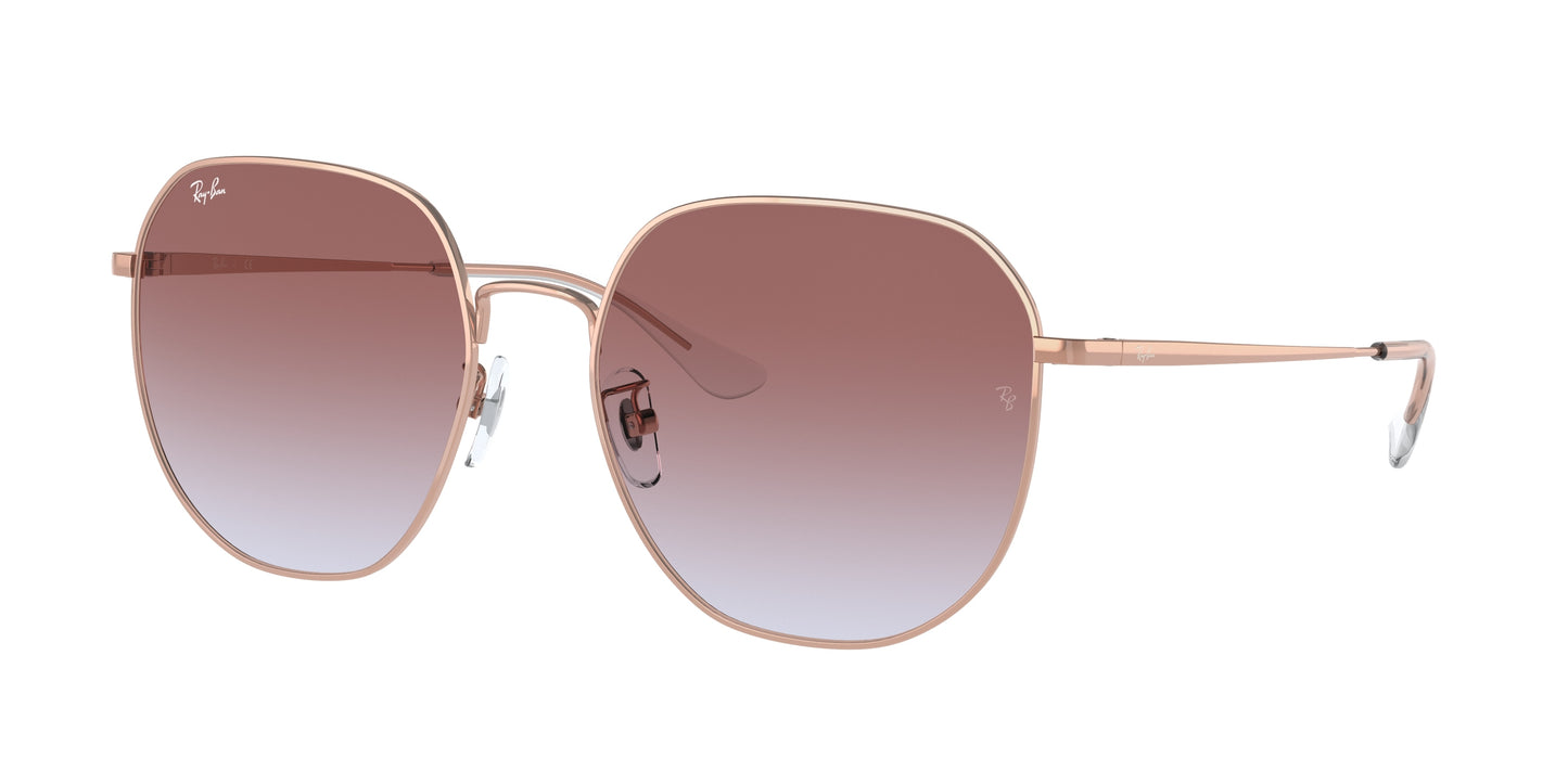 Ray-Ban RB3680D Irregular Sunglasses 9202I8-Rose Gold 60-150-19 - Color Map Gold