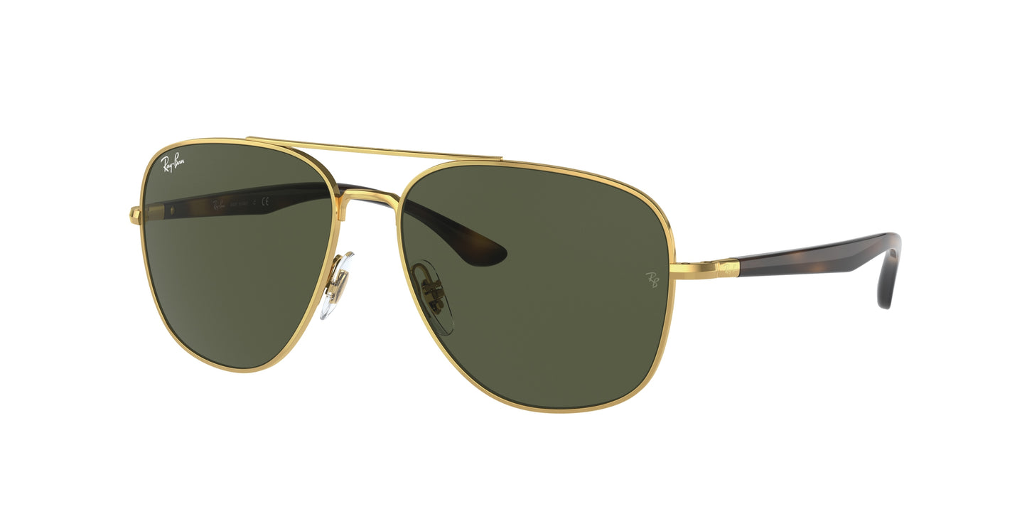 Ray-Ban RB3683 Square Sunglasses 001/31-Gold 59-145-15 - Color Map Gold