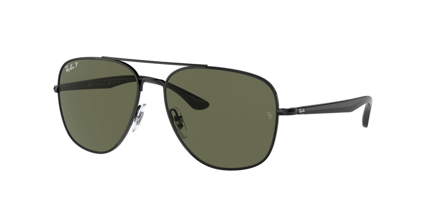 Ray-Ban RB3683 Square Sunglasses 002/58-Black 59-145-15 - Color Map Black