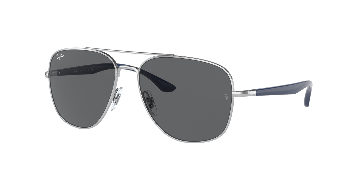 Ray-Ban RB3683 Square Sunglasses 003/B1-Silver 59-145-15 - Color Map Silver