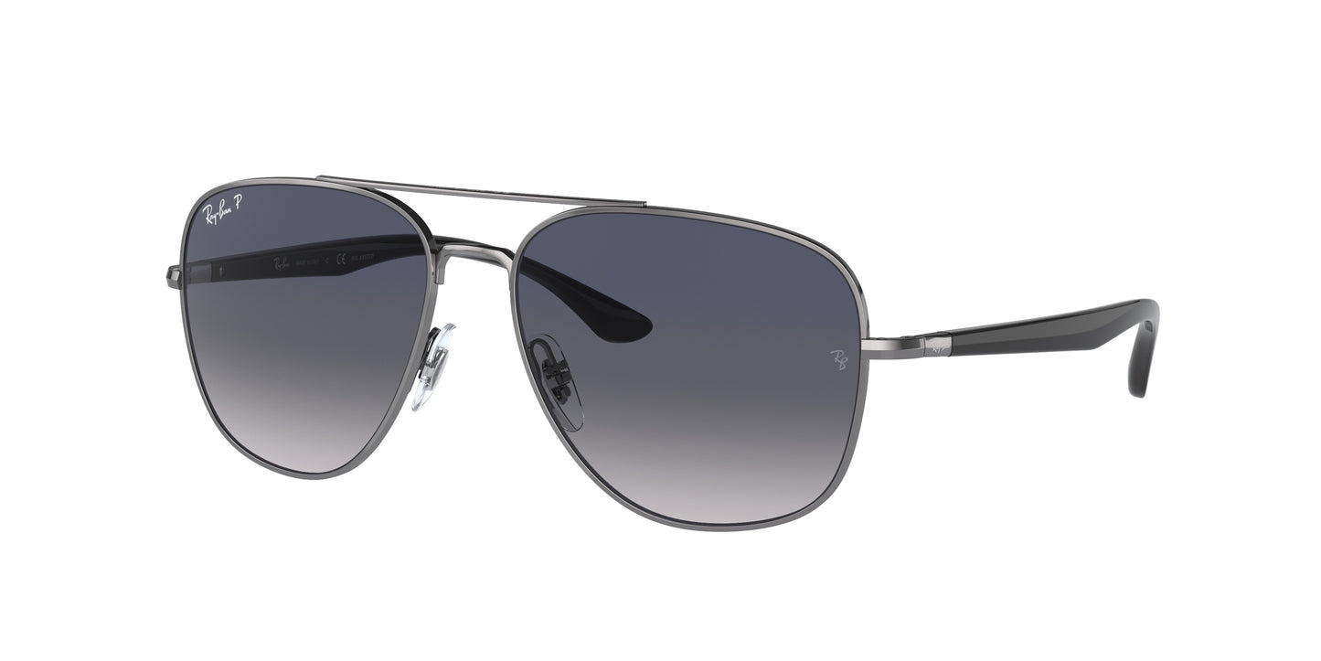 Ray-Ban RB3683 Square Sunglasses 004/78-Gunmetal 59-145-15 - Color Map Grey
