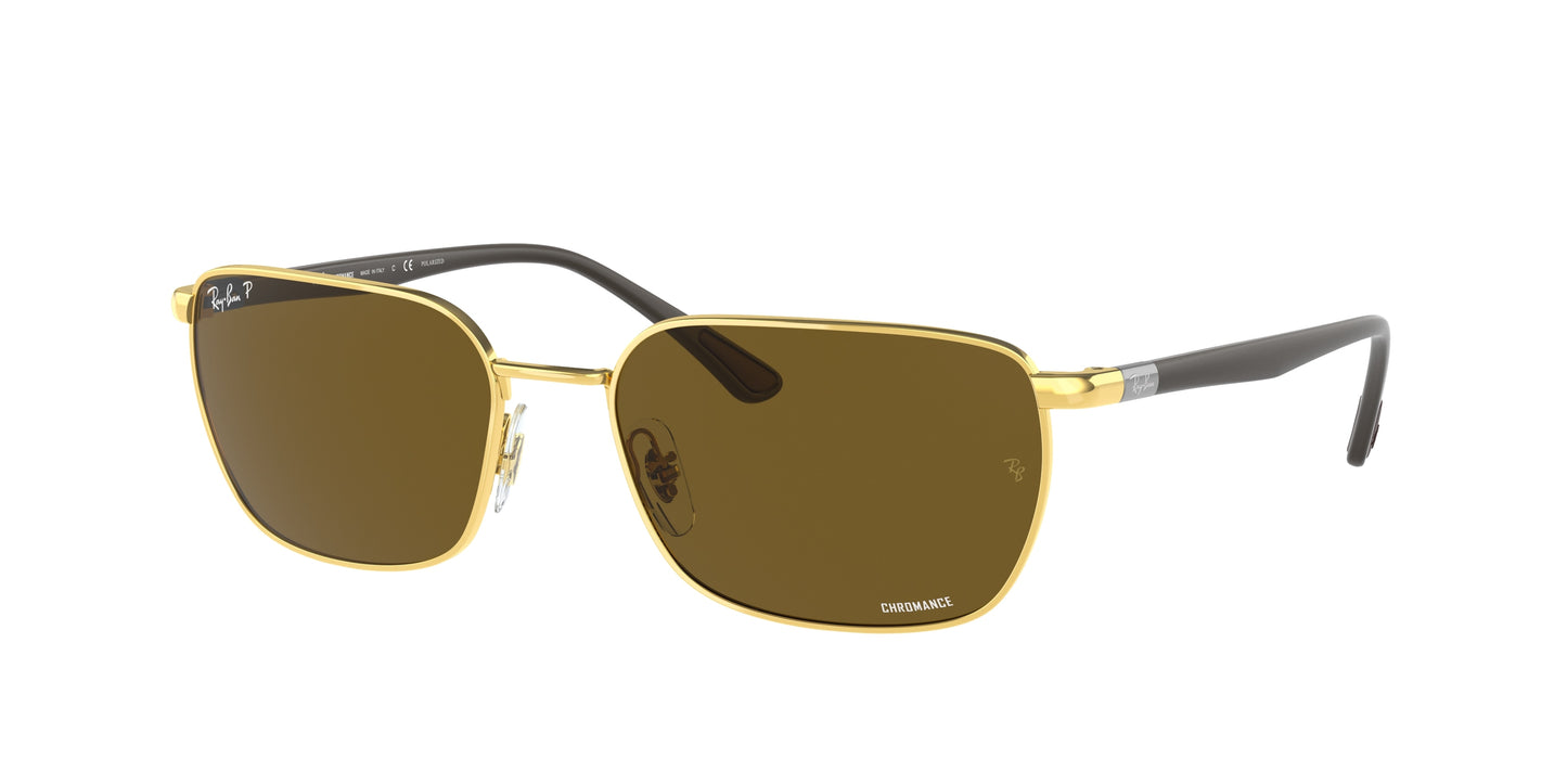 Ray-Ban CHROMANCE RB3684CH Irregular Sunglasses 001/AN-Gold 58-140-18 - Color Map Gold