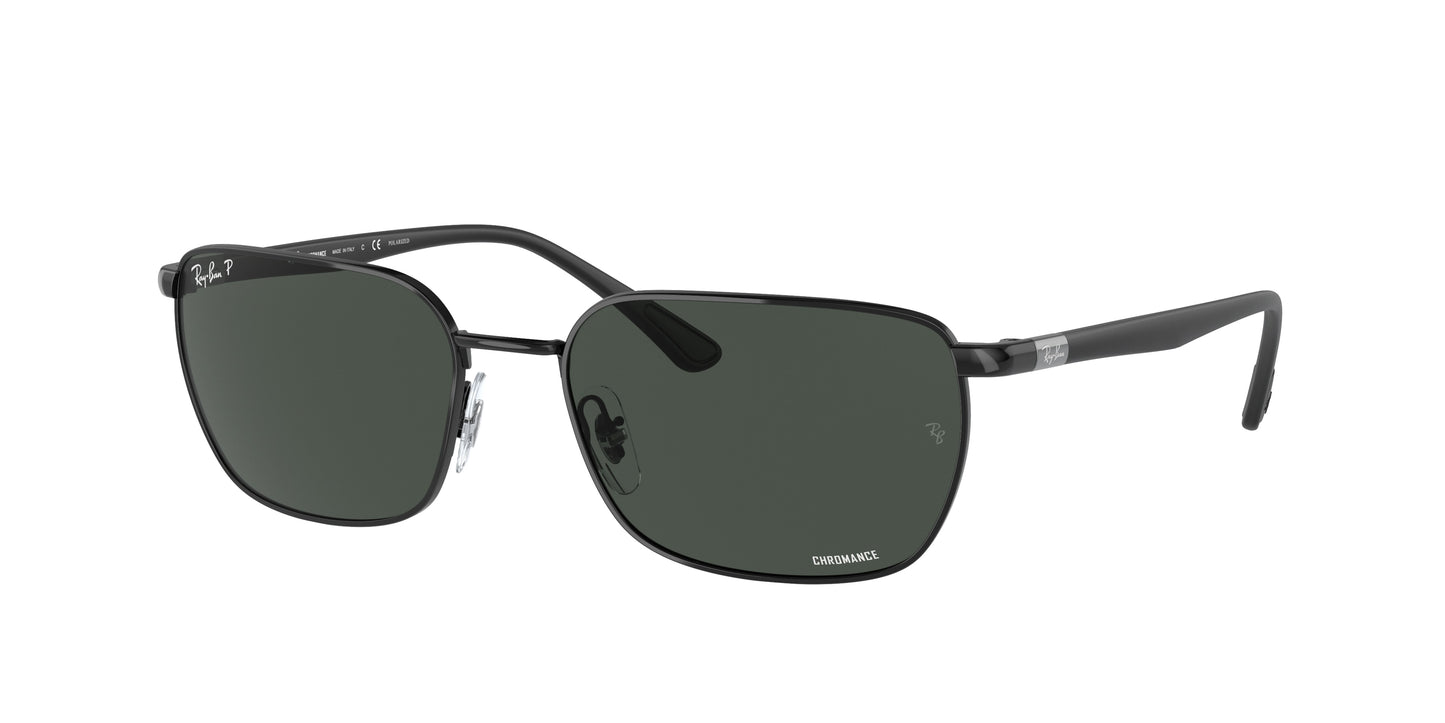 Ray-Ban CHROMANCE RB3684CH Irregular Sunglasses 002/K8-Black 58-140-18 - Color Map Black