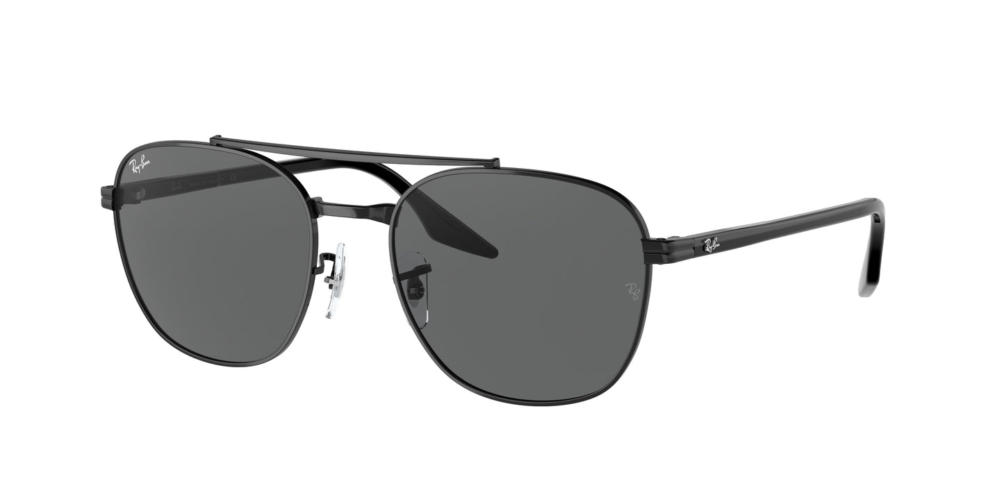 Ray-Ban RB3688 Square Sunglasses 002/B1-Black 58-145-19 - Color Map Black