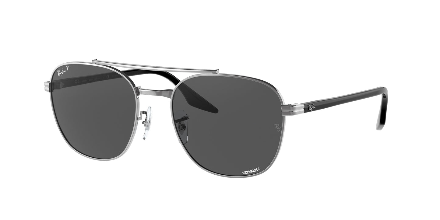 Ray-Ban RB3688 Square Sunglasses 004/K8-Gunmetal 58-145-19 - Color Map Grey