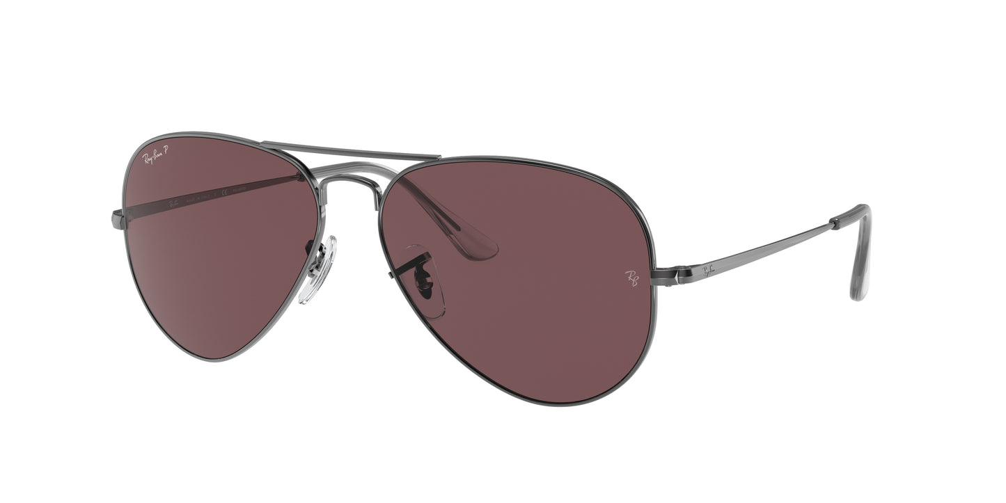 Ray-Ban AVIATOR METAL II RB3689 Pilot Sunglasses 004/AF-Gunmetal 62-140-14 - Color Map Grey