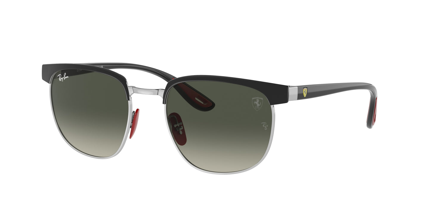 Ray-Ban RB3698M Square Sunglasses F06071-Black On Silver 53-145-20 - Color Map Black