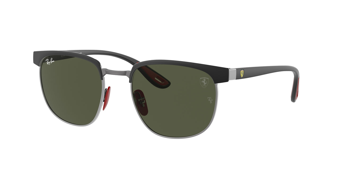 Ray-Ban RB3698M Square Sunglasses F07331-Black On Gunmetal 53-145-20 - Color Map Black