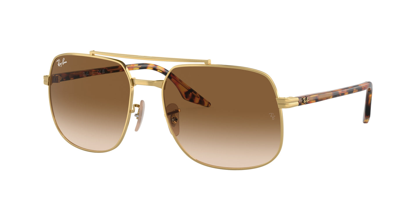 Ray-Ban RB3699 Square Sunglasses 001/51-Gold 59-145-18 - Color Map Gold