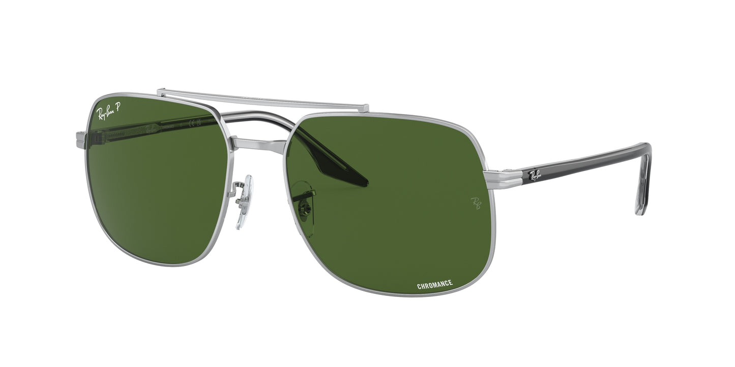 Ray-Ban RB3699 Square Sunglasses 003/P1-Silver 59-145-18 - Color Map Silver