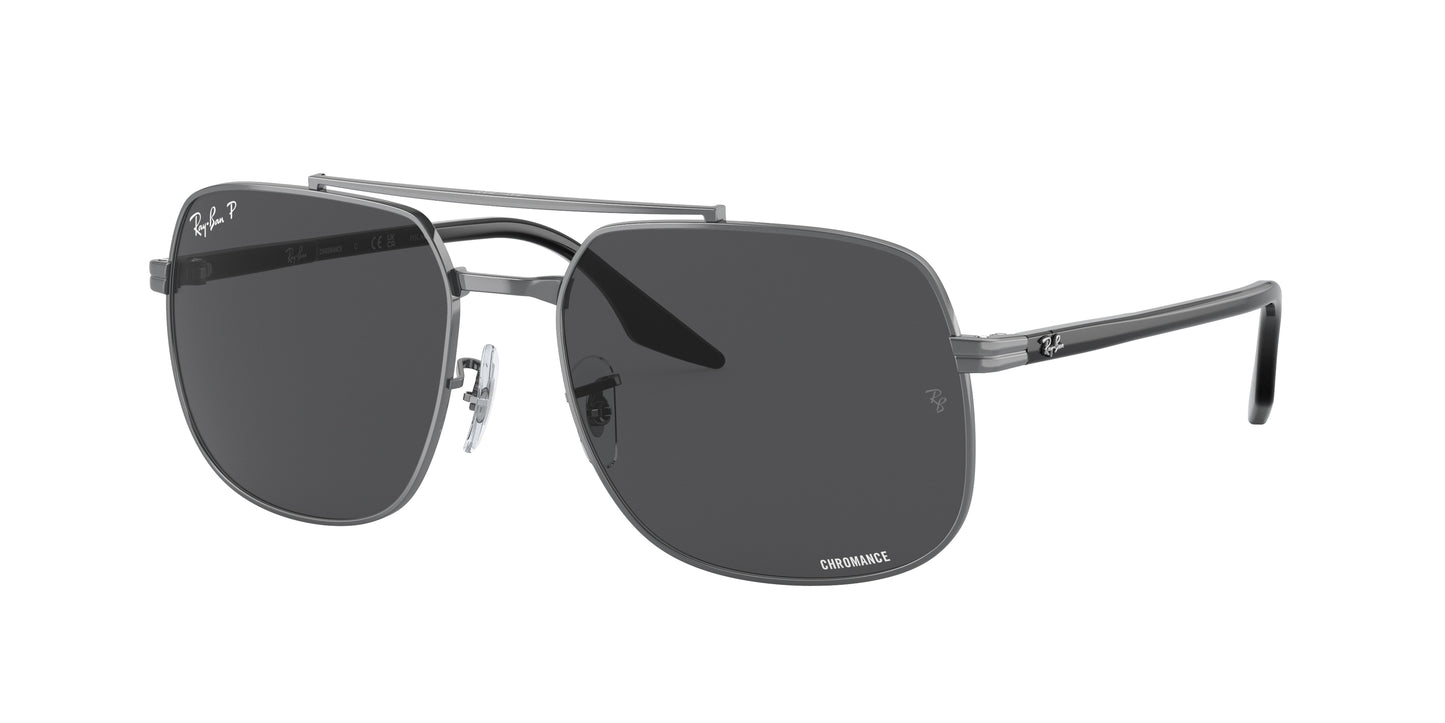Ray-Ban RB3699 Square Sunglasses 004/K8-Gunmetal 59-145-18 - Color Map Grey
