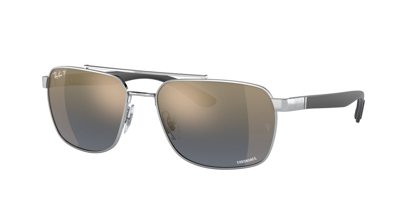 Ray-Ban RB3701 Rectangle Sunglasses 003/J0-Silver 59-145-17 - Color Map Silver