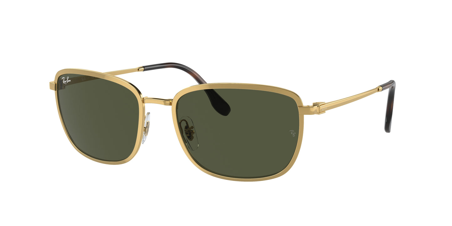 Ray-Ban RB3705 Square Sunglasses 001/31-Gold 60-145-19 - Color Map Gold