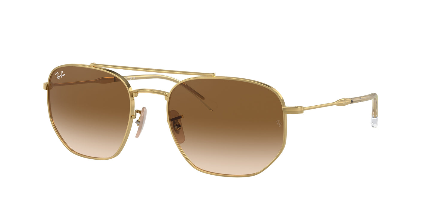 Ray-Ban RB3707 Irregular Sunglasses 001/51-Gold 57-145-20 - Color Map Gold