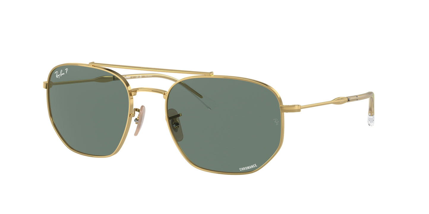 Ray-Ban RB3707 Irregular Sunglasses 001/O9-Gold 57-145-20 - Color Map Gold