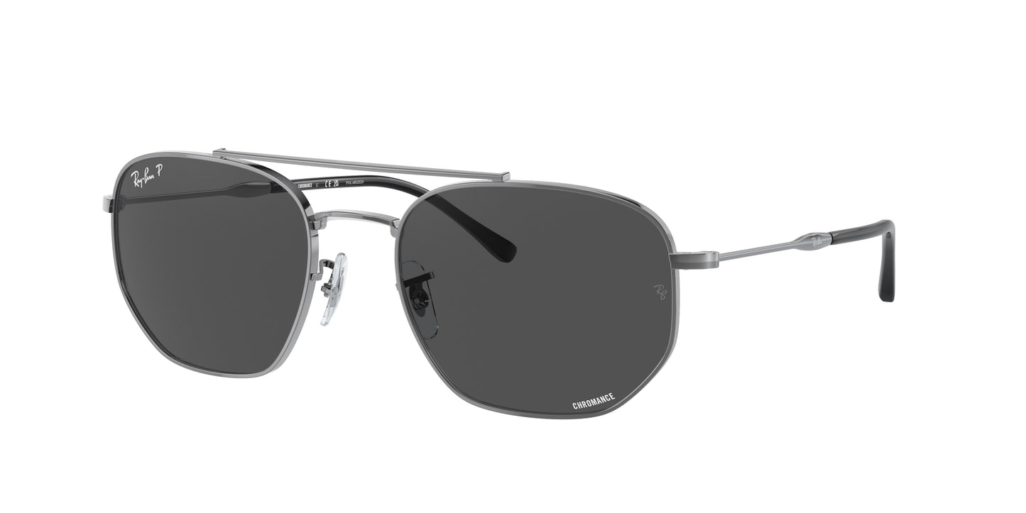 Ray-Ban RB3707 Irregular Sunglasses 004/K8-Gunmetal 57-145-20 - Color Map Grey