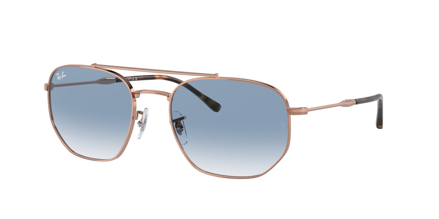 Ray-Ban RB3707 Irregular Sunglasses 92023F-Rose Gold 57-145-20 - Color Map Gold