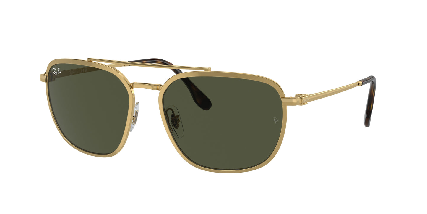 Ray-Ban RB3708 Square Sunglasses 001/31-Gold 59-145-18 - Color Map Gold
