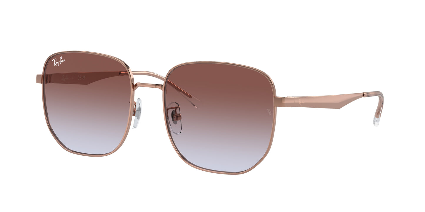 Ray-Ban RB3713D Irregular Sunglasses 9202I8-Rose Gold 57-145-18 - Color Map Gold