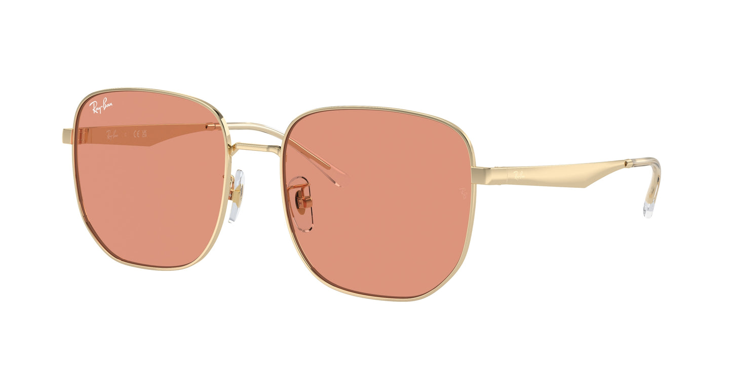 Ray-Ban RB3713D Irregular Sunglasses 921374-Pale Gold 57-145-18 - Color Map Gold